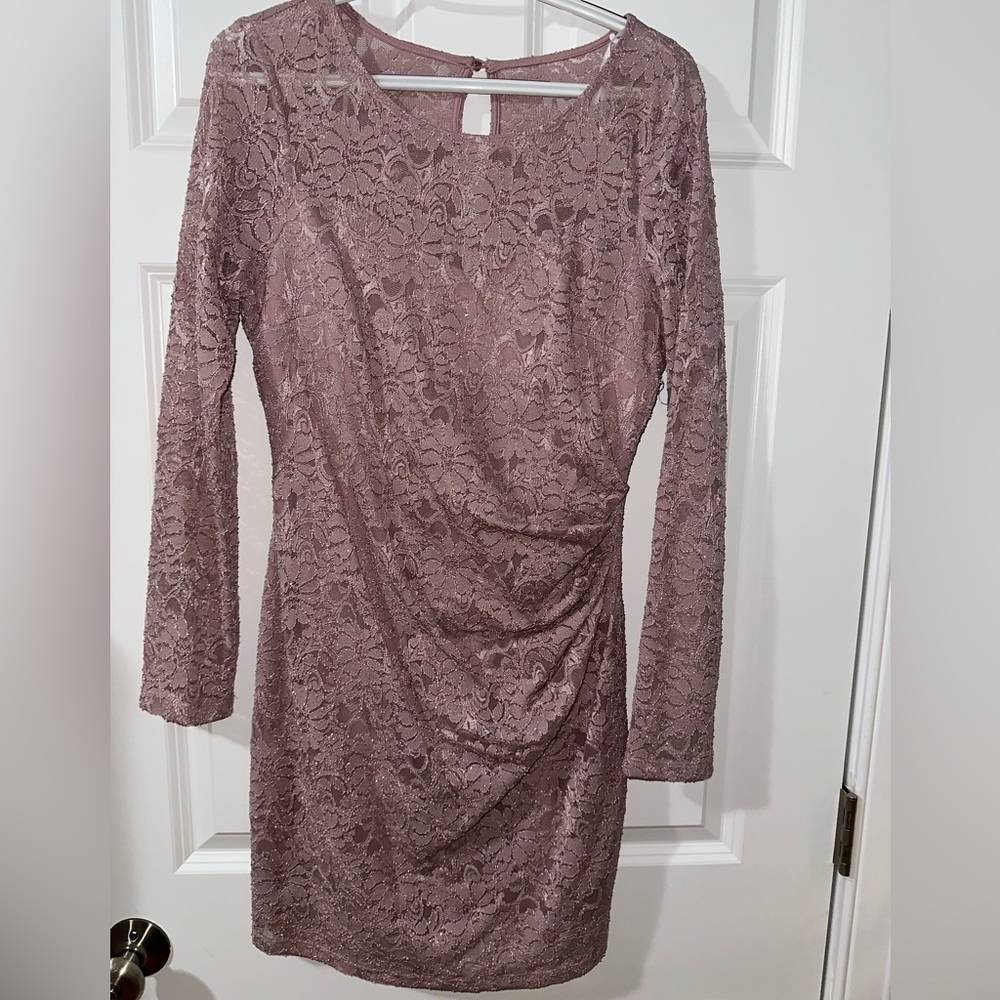 Long sleeve, pink dress